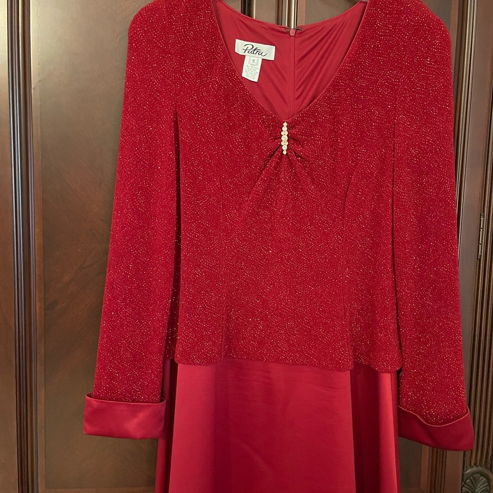 Patra Sparkling Red Long Sleeve Gown